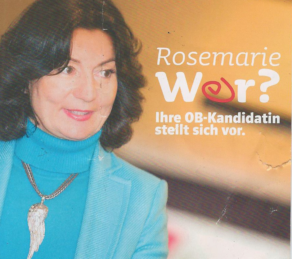 Ironischer Start in den Wahlkampf: Rosemarie Weber spielte mit ihrem ...